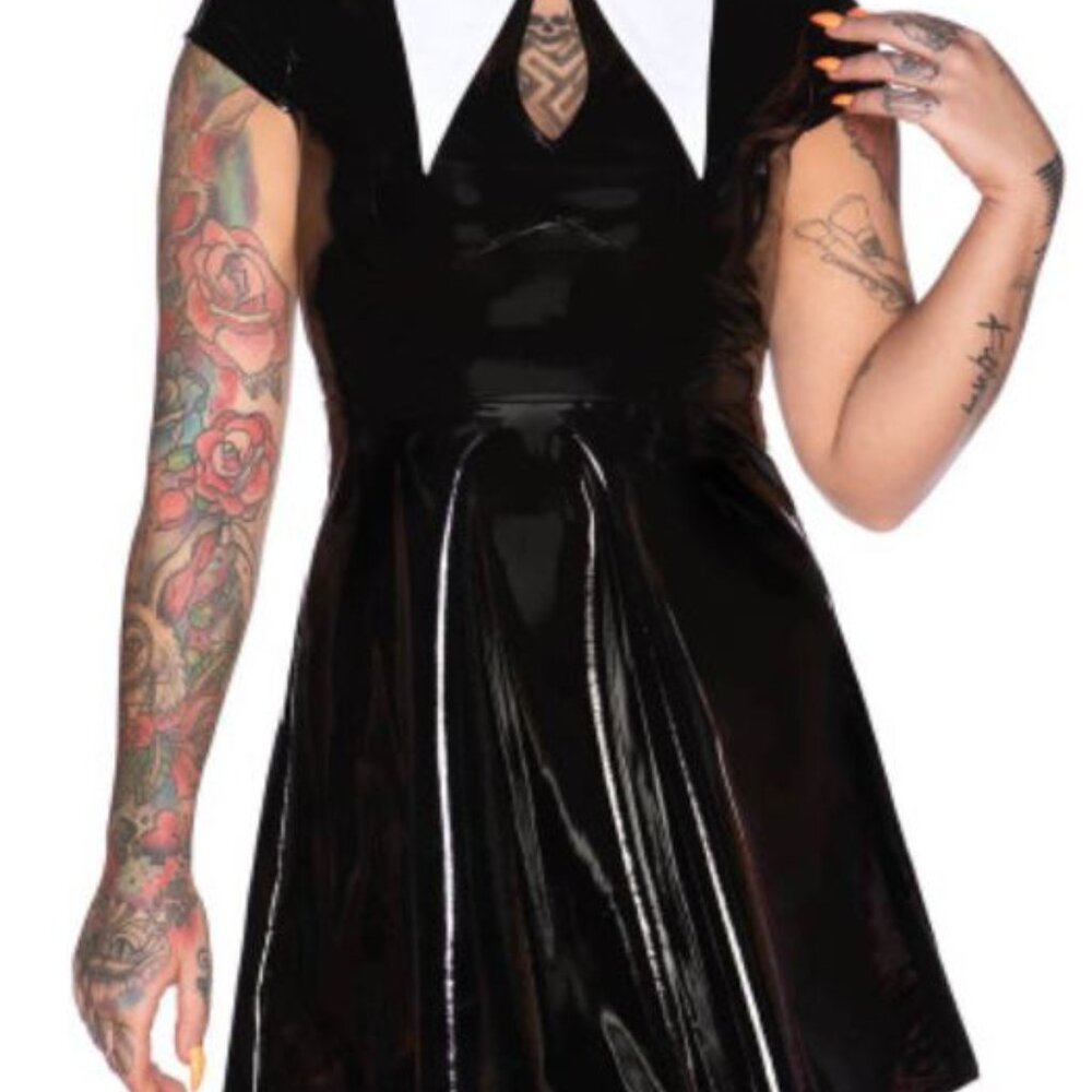 Killstar Generation Hex Black Gloss Skater Dress 3x NWOT